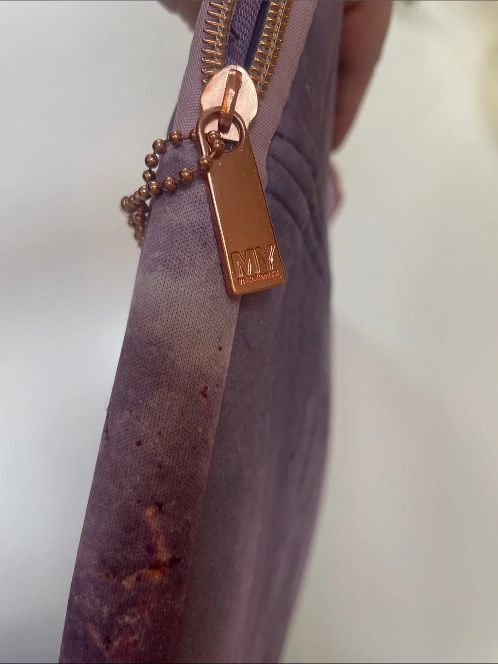 NWOT My Tagalongs Purple Marble & Gold Laptop Sleeve – 10” x 14”
